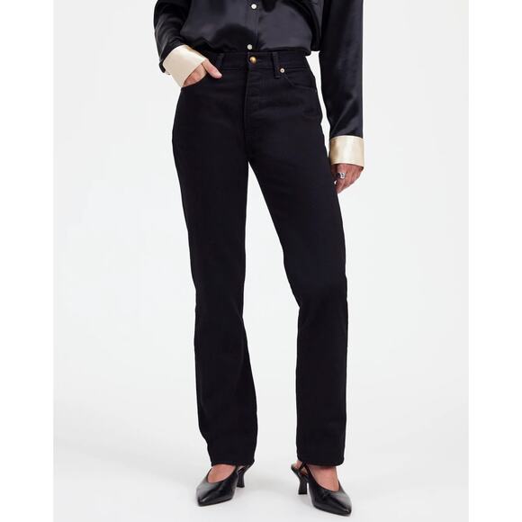 Alexa Chung for Madewell High-Rise Straight Leg Jean WMNS 27 Black Outridge Wash - Picture 1 of 7